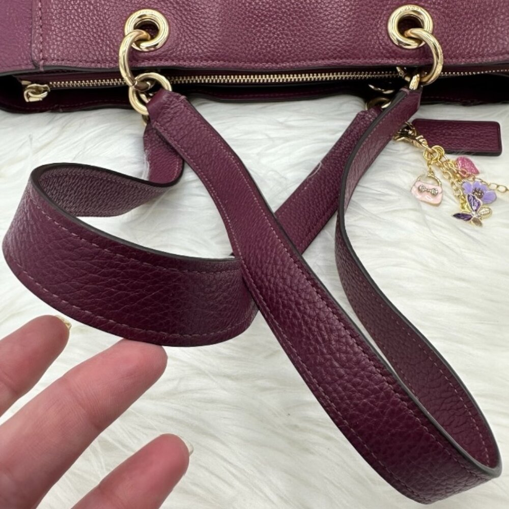 ⭐️⭐️SOLD⭐️⭐️ Coach Jes Pebbled Leather Tote/Shoulder Bag with Varsity Stripe - Picture 11 of 16